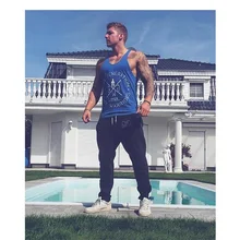 Новое поступление мужской спортивный фитнес жилет Свободные препятствия Маникюр бретели хлопок спортивный нижняя одежда форма для гимнастики мышцы синглет