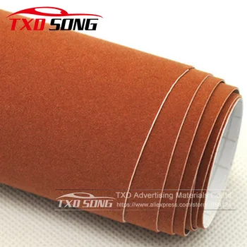 

Like Real suede fabric material brown Velvet Film car wrapping velvet vinyl film Automotive Decals sticker 10/20/30/40/50X135CM
