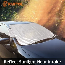 Partol автомобильный солнцезащитный козырек для лобового стекла авто передний щиток для ветрового стекла автомобилей тепло анти снег лед Мороз отражающий экран занавеска