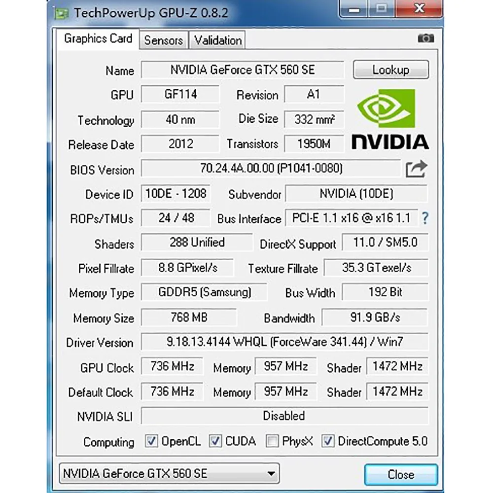 Used Galaxy Gtx560se 768mb Gddr5 192bit 2sp 91 9gb S Gtx 560 Se 736 95mhz Gaming Graphic Card Galaxy Space Galaxy Batterycard Hid Aliexpress