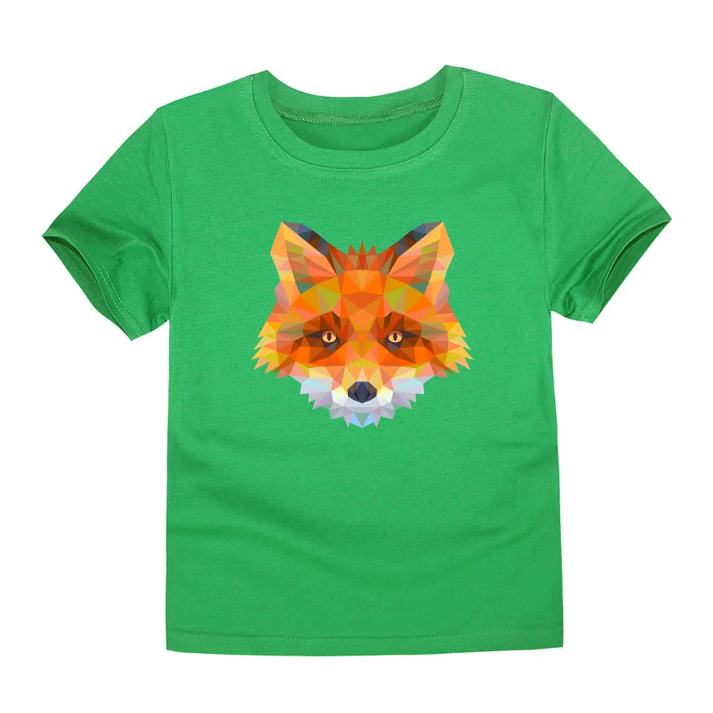 Новые летние футболки для мальчиков топы для девочек Детская Хлопковая одежда дети животных Печать футболки для 1-14Years