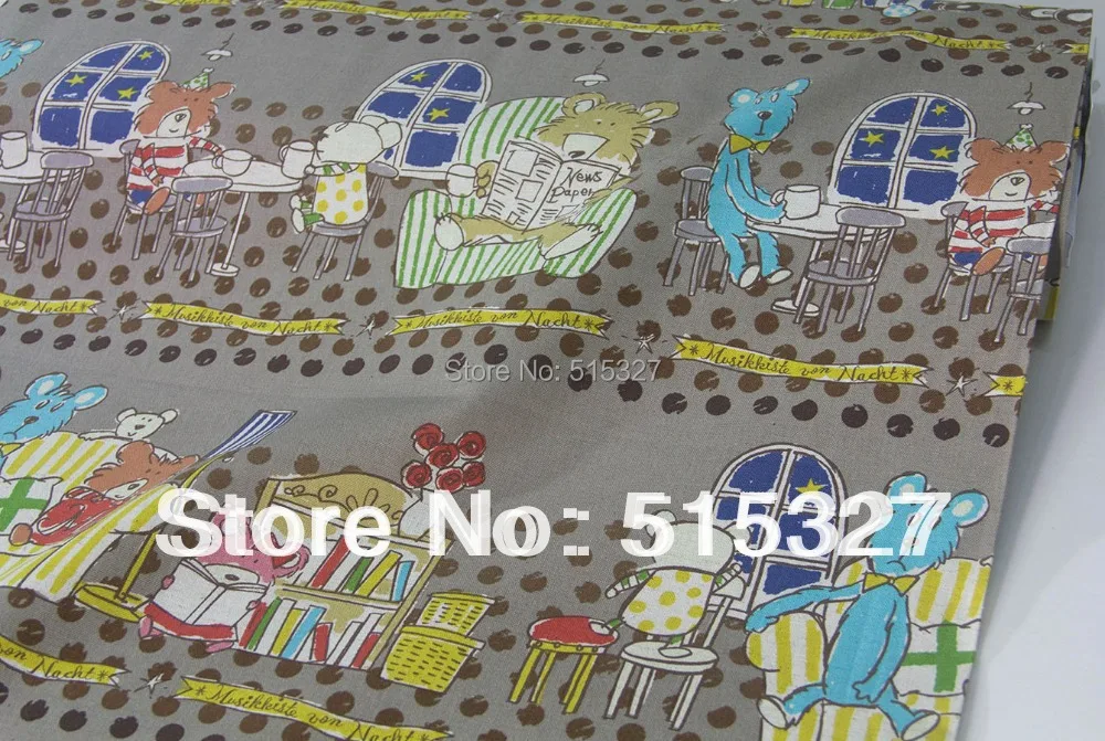

50cm*110cm Japanese KOKKA DIY Quilting Cloth Patchwork Fabric Cotton Linen Fabric Music Night DimGrey