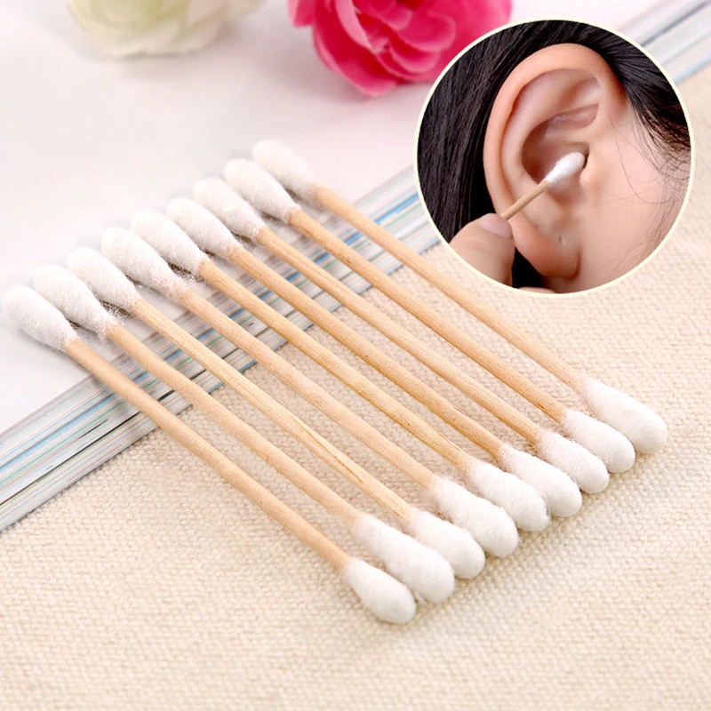 100pcs/ Pack Double Head Cotton Swab Women Makeup Cotton Buds Tip For Medical Wood Sticks Nose Ears Cleaning Health Care Tools 100pcs/ Pack Double Head Cotton Swab Women Makeup Cotton Buds Tip For Medical Wood Sticks Nose Ears Cleaning Health Care Tools