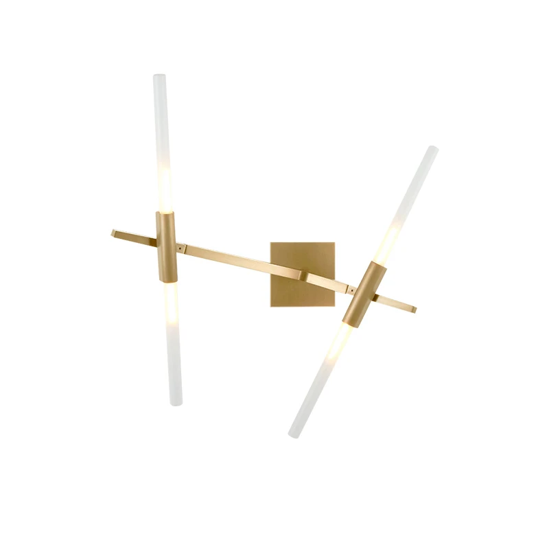 

Post modern simple LED wall lamp 2/4 lights wall mounted lamp Nordic modern Corridor lighting wall light black gold lamp body
