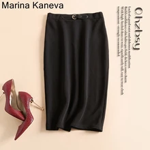 Женская юбка большого размера, модная черная юбка для бедер размера плюс