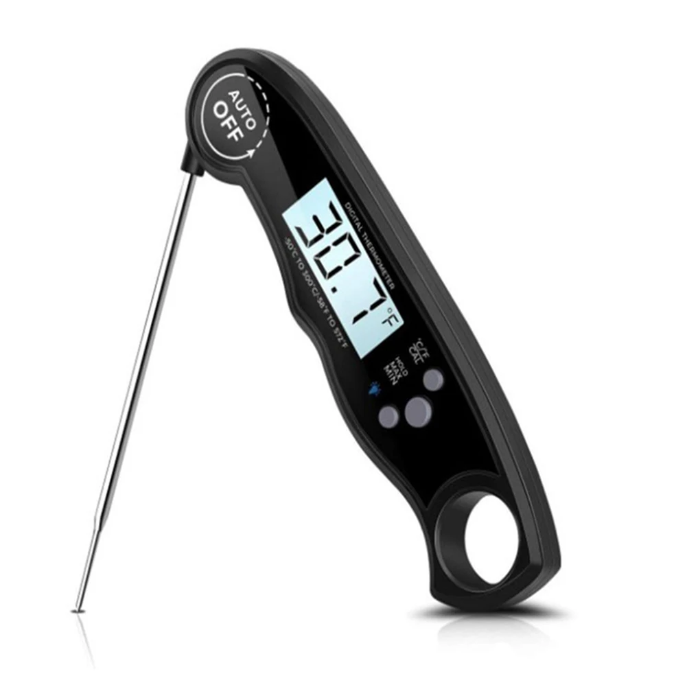 Цифровой термометр для мяса водонепроницаемый датчик мгновенного чтения с калибровкой подсветка FP8 NO22 - Цвет: Black