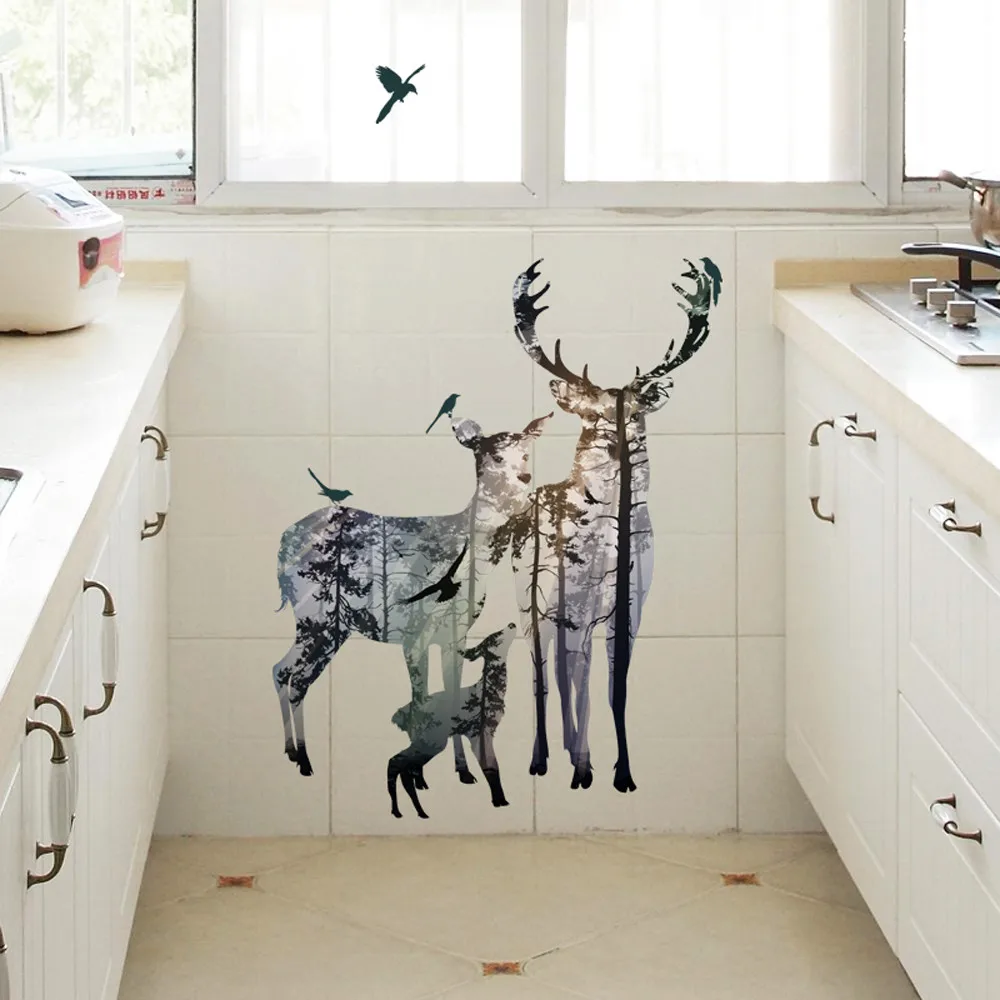 New Qualified Dropship Deer Elk Head Wall Sticker Home ...