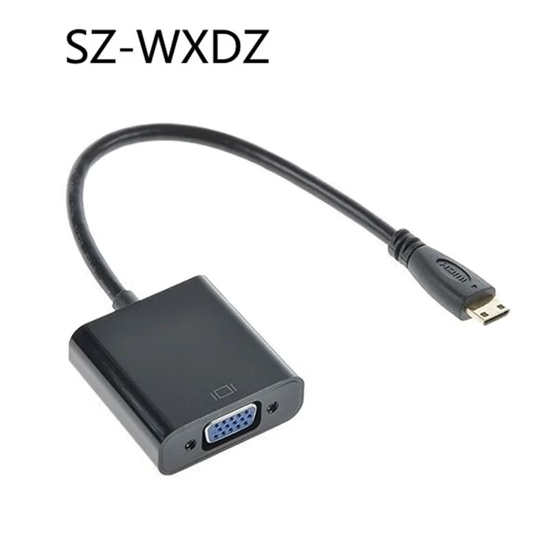 SZ-WXDZ Mini HDMI to VGA Adapter male to female converter Gold Plated Video&Audio cable mini hdmi vga 1080p for Tablet PC Laptop