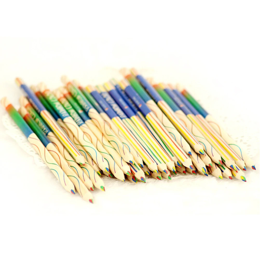 Design creativo Arcobaleno colorato matita 4 in 1 matite colorate per disegnare disegno Ufficio scolastico materiale 10 pz lotto in Design creativo