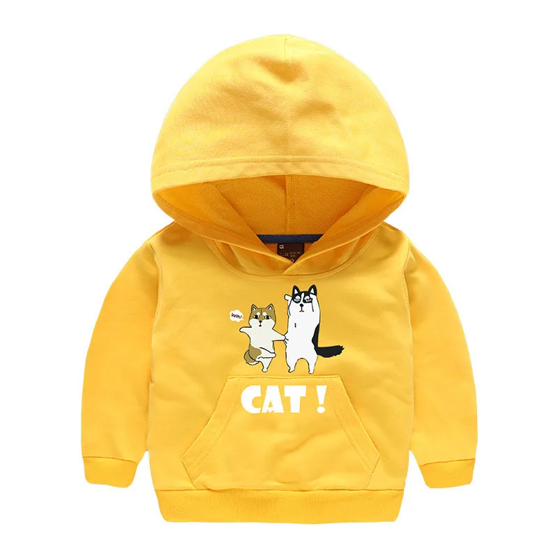 2018 New Hoodies Sweatshirts For Kids Boys Girls Cute Cat Printed
