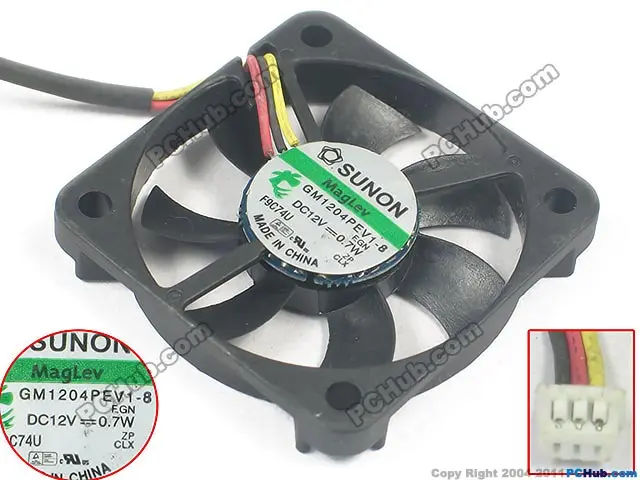 SUNON GM1204PEV1-8 F.GN Вентилятор охлаждения сервера DC 12 В 0 7 Вт 40x40x7 мм 3 провода |