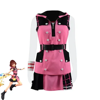 

Game Kingdom Hearts III Kairi Cosplay Costume Women Cute Dress Combat Suit Halloween Carnival Uniforms Custom Made