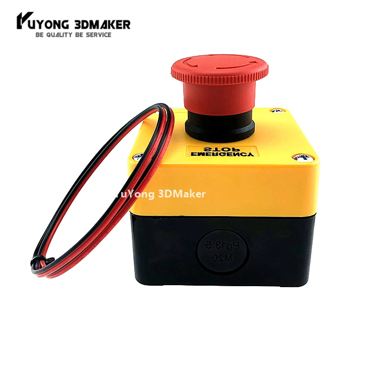 

New Upgrade high Protective E-Stop Switch with DC Power Cable for for V-slot C-Beam OX CNC Workbee CNC Engraving Machine