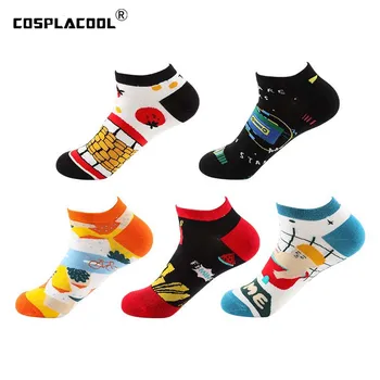 

[COSPLACOOL]2019 Fashion New Casual Men Socks Creative Cotton Comfortable Cute Socks Men Harajuku Funny Colorful Ankle Sokken