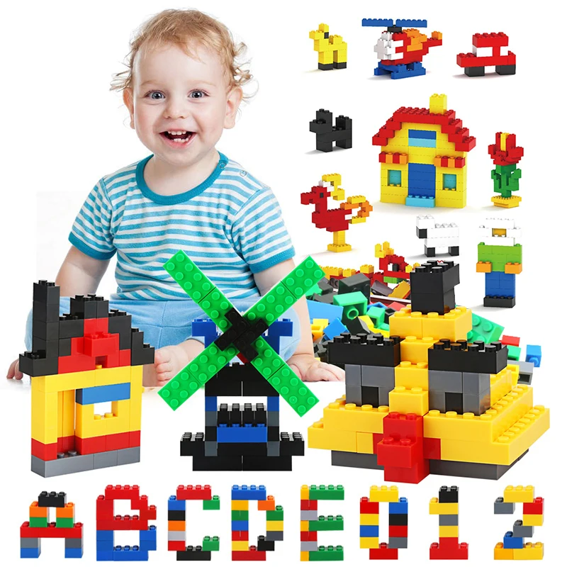

250/1000 pcs/set Plastic Building Blocks Montessori Educational Child Safe Stacking Blocks Toy DIY Assembling Bricks Toys Gift