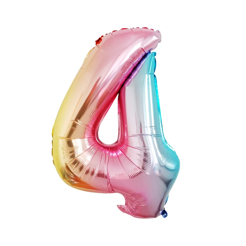 32 дюйма градиент Цвет воздушные шары из фольги в виде цифр День рождения фольгированные шары украшения Baby торжества 0-9 цифровой забавные подарки