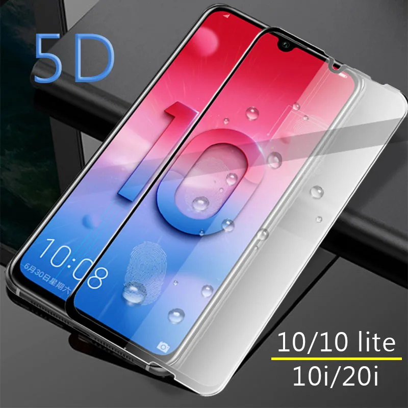 

protective glass on honor 10 lite tempered glass for huawei honor 10i 20i glas screen protector phone safety film full glue 5d