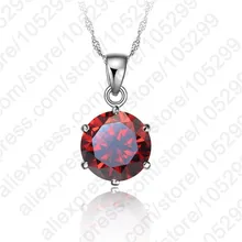 JEXXI Classic 6 Claw Cubic Zircon Pendant 925 Sterling Silver Necklace for Women Engagement & Wedding Jewelry