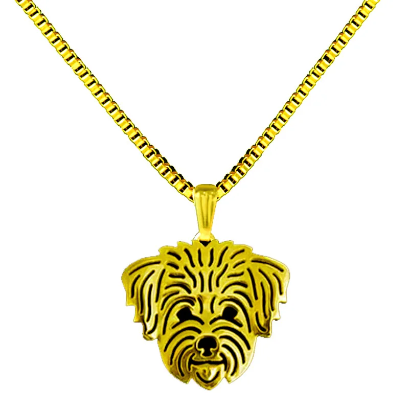Новое поступление позолоченный серебряный Йоркширский кулон в форме терьера ожерелья для любителей собак Мальтийская собака ожерелья для женщин ювелирные изделия - Окраска металла: gold