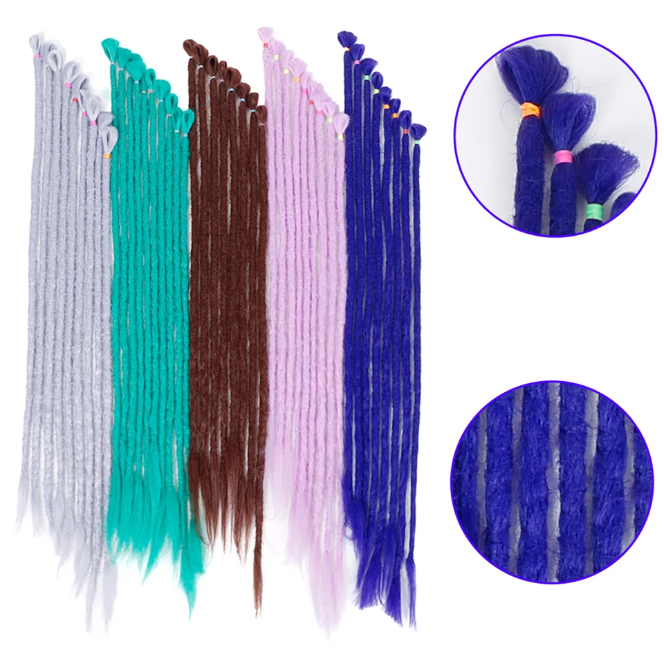24 inch 1-10Pcs/Lot Dreadlocks Braids Synthetic Hair Braiding Hair Extensions Twist Braids Darling Soft Dread