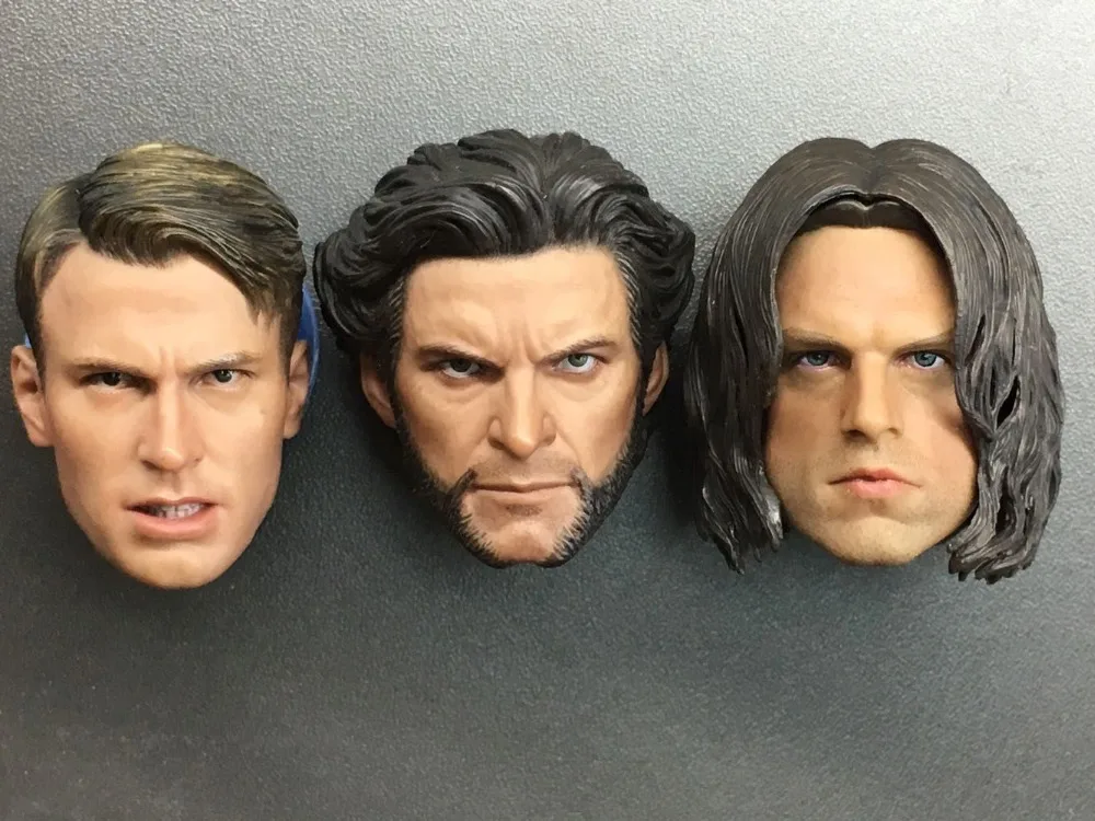 

1/6 Scale American Captain Wolverine and Winter Soldier Bucky Heads for 12 Inches Figures Bodies