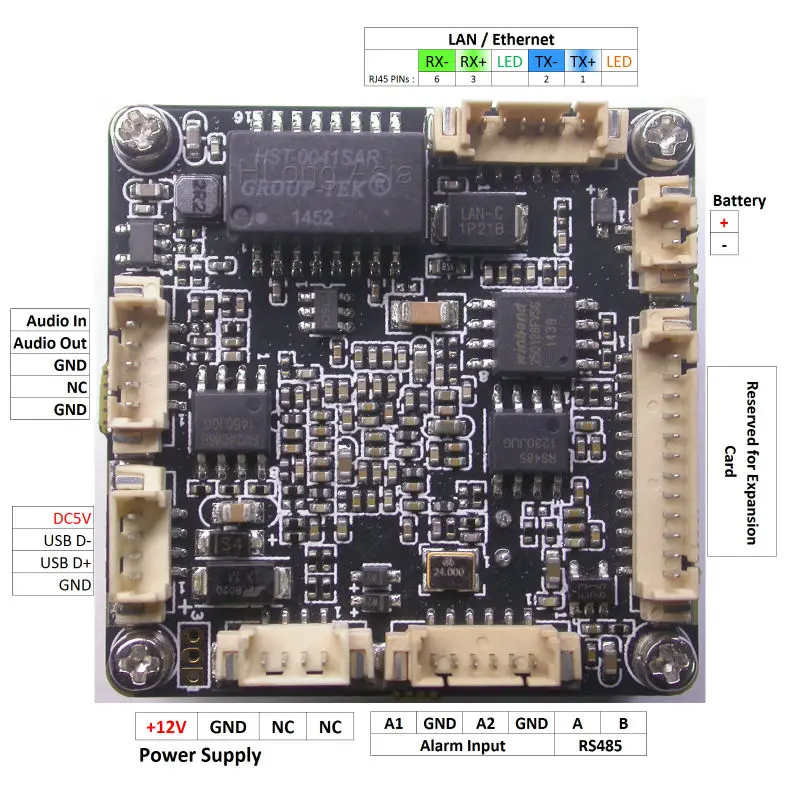 H.265 IPC (4.0MP) 1/3 &quotс датчиком OmniVision OV4689 + Hi3516D CCTV IP камера Модуль платы с кабелем LAN IRC 5MP