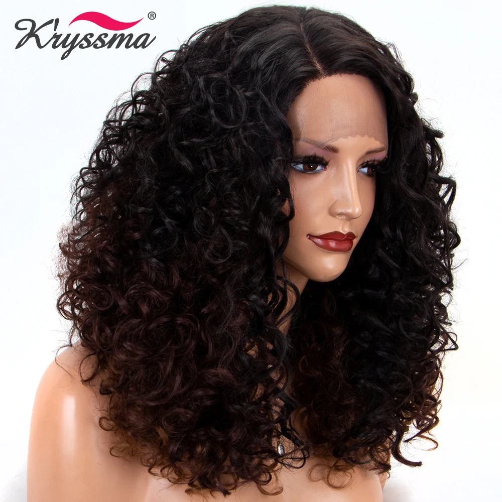 long brown curly wig