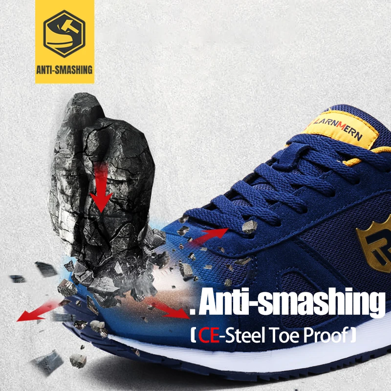 LARNMERN رجل الصلب اصبع القدم حذاء امن للعمل للرجال خفيفة الوزن تنفس مكافحة تحطيم غير زلة عاكسة واقية أحذية LARNMERN رجل الصلب اصبع القدم حذاء امن للعمل للرجال خفيفة الوزن تنفس مكافحة تحطيم غير زلة عاكسة واقية أحذية