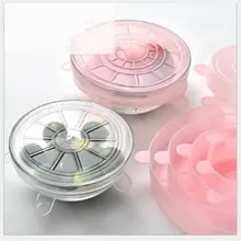 6 шт./компл. LFGB силиконовые растягивающиеся универсальные со смайликами крышки обёрточная чаша горшок держать свежий сковородок крышки кухонные инструменты, гаджеты