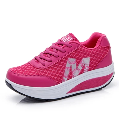 Тонизирующая обувь; женская спортивная обувь для женщин; обувь на платформе с полукруглой подошвой; zapatos Mujer; сетчатые кроссовки; tenis feminino; обувь для фитнеса - Цвет: red