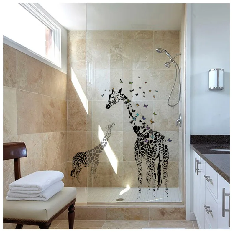 Креативные настенные Стикеры с изображением бабочки, жирафа, коридора, гостиной, модный Декор, обои, плакат, детская комната, Настенная аппликация, мотив