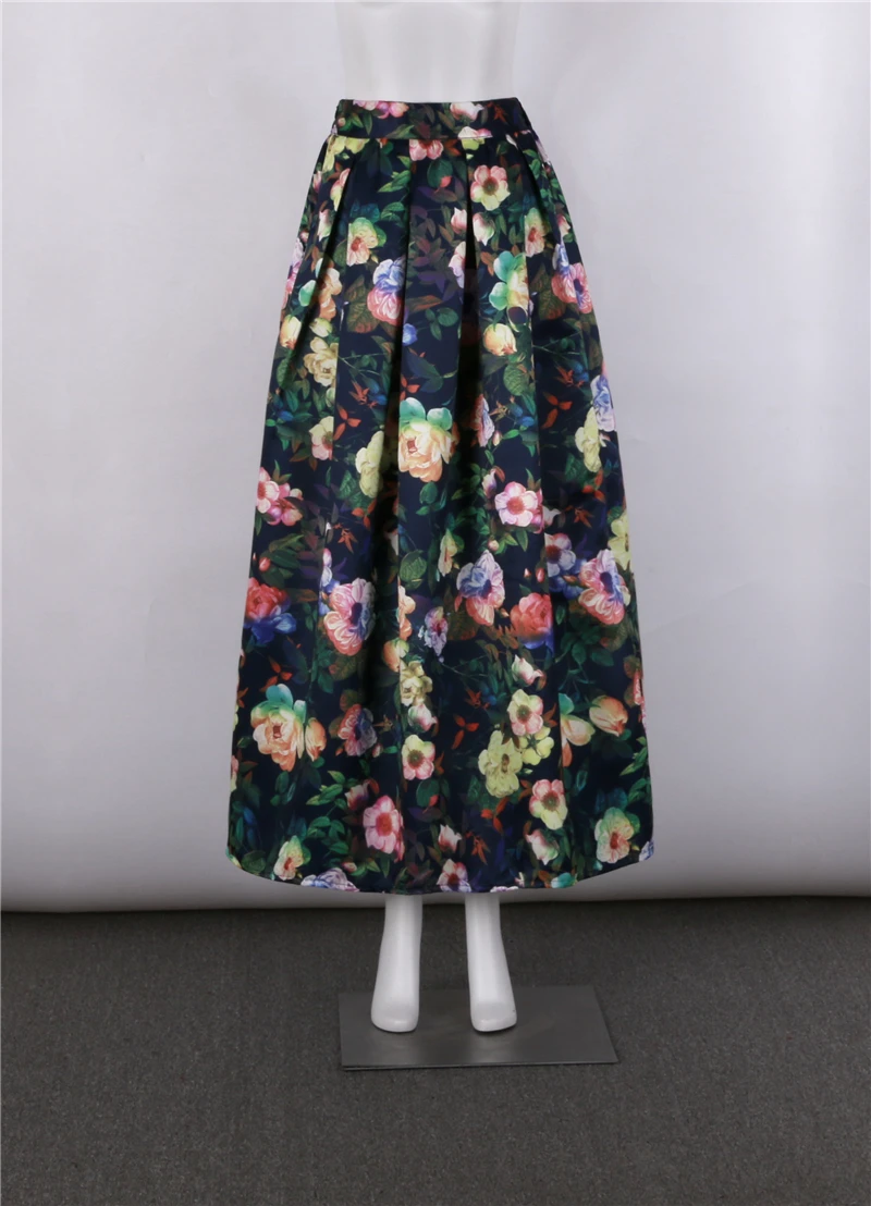 Neophil, женские винтажные длинные юбки макси с цветочным принтом, длина до пола, высокая талия, бальное платье, плиссированное, яркое, длинное, Saias MS0512