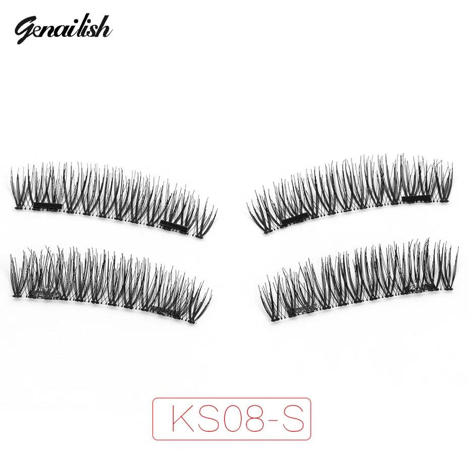 Genailish Double False Eyelashes Thick Cross Eye Lashes 3.2cm*1.1cm Full Lashes 6D