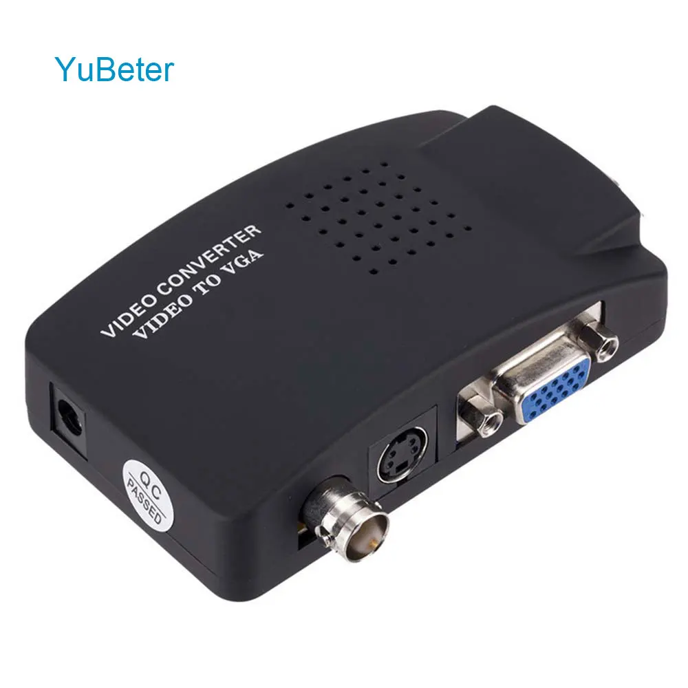 

YuBeter S-Video VGA BNC To VGA Converter Composite Adapter Switch Box For HDTV Camera DVD DVR Projector PC TV Box 1920X1200 60Hz