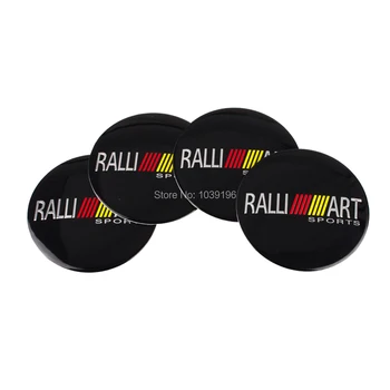 

4 x Car Styling 3D Metal Aluminium Alloy Wheel Center Cap Stickers Wheel Hub Cap Decals Emblems Badges for Ralliart Ralli Art