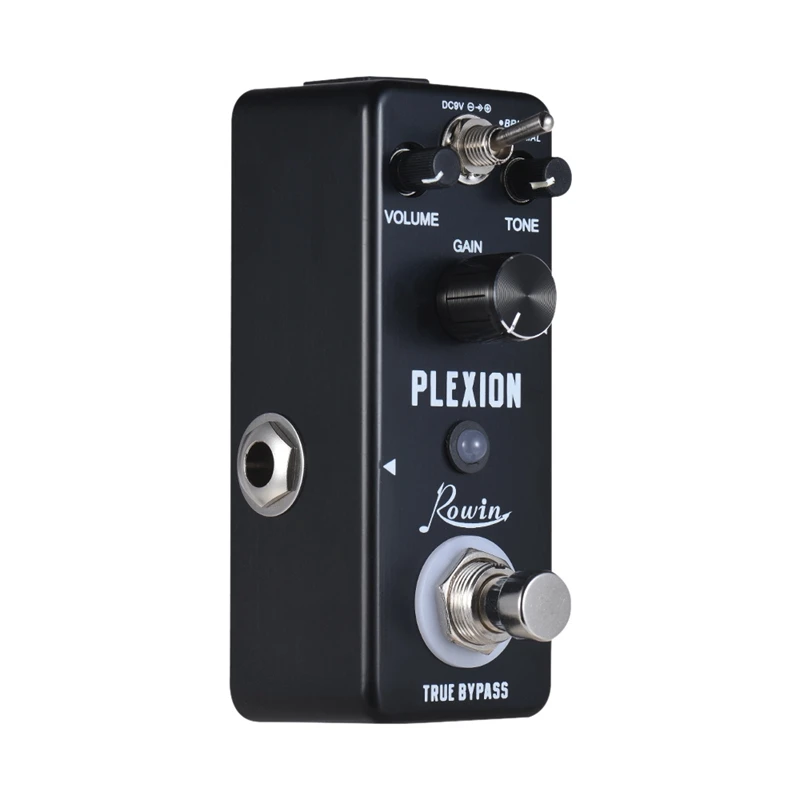 Rowin Plexion Distortion Pedal for Guitar and Bass with Bright and Normal Mode True Bypass