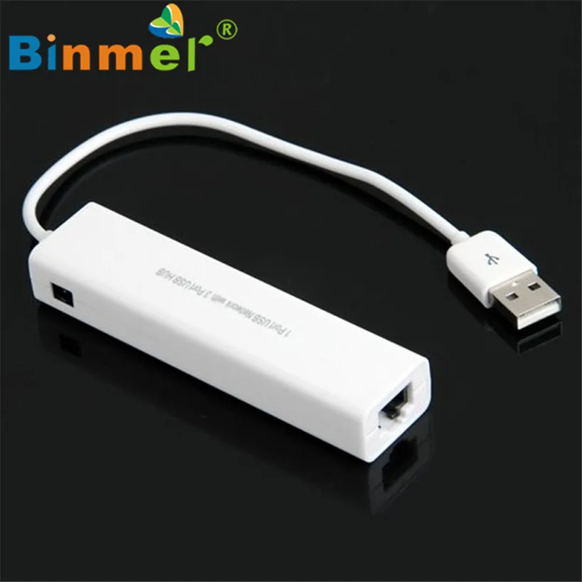 Binmer модная USB к RJ45 Lan карта Ethernet сетевой адаптер кабель+ 3 порта концентратор для Win 8 7 XP Sep 15