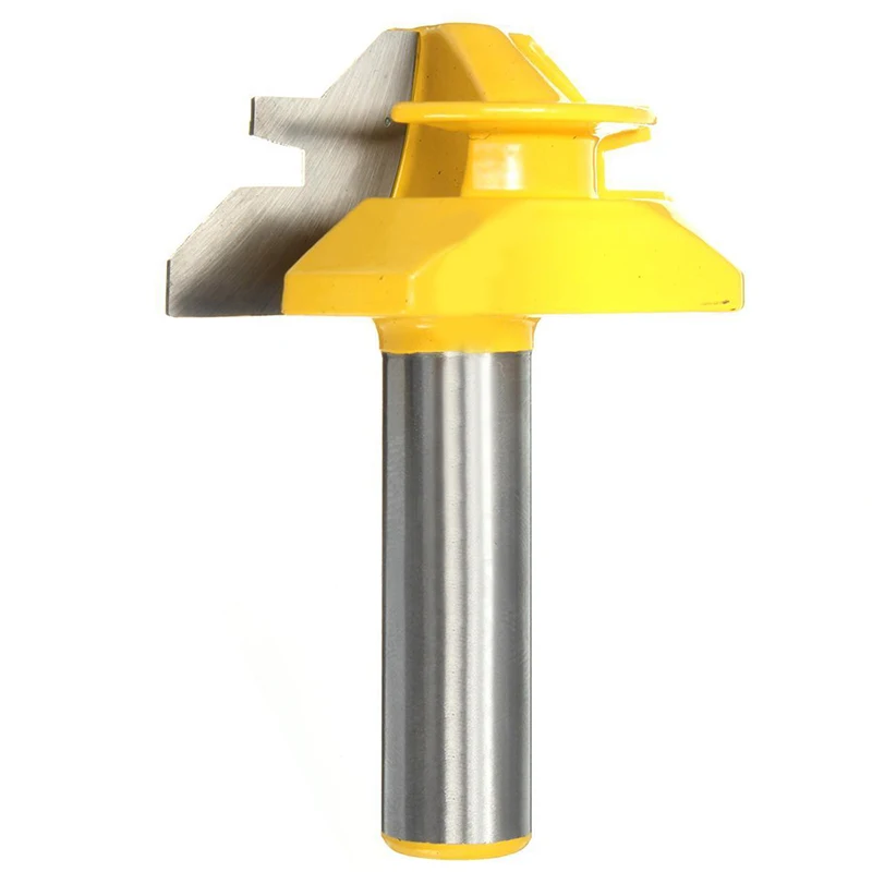 1pcs 45 degrees Medium Lock Miter Router Bit 1/2" Shank Joint Woodworking Cutter Tool