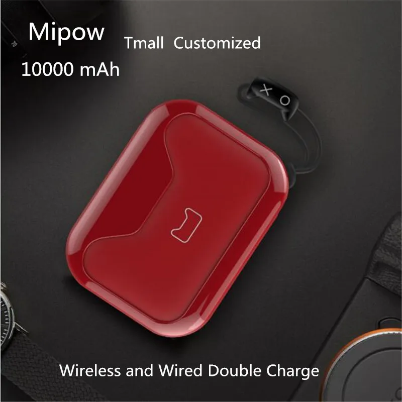Mipow QI Wireless Charger Power Bank 10000mah Portable 5V 2A Dual USB External Battery Powerbank For iphone X 8 Xiaomi Huawei