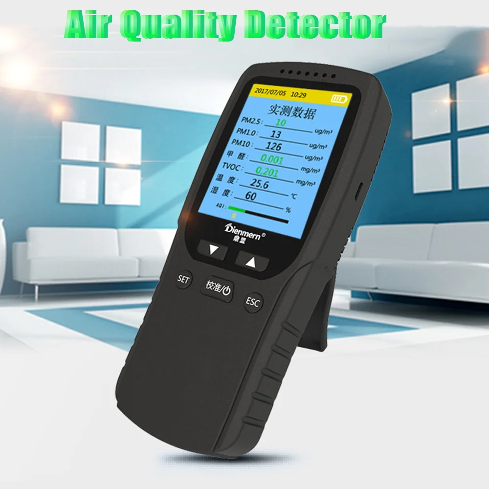 

Sale 8 in 1CD Digital Formaldehyde Detector Meter Formaldehyde Air Quality Tester Sensor HCHO TVOC PM2.5 Meter Air Analyzer