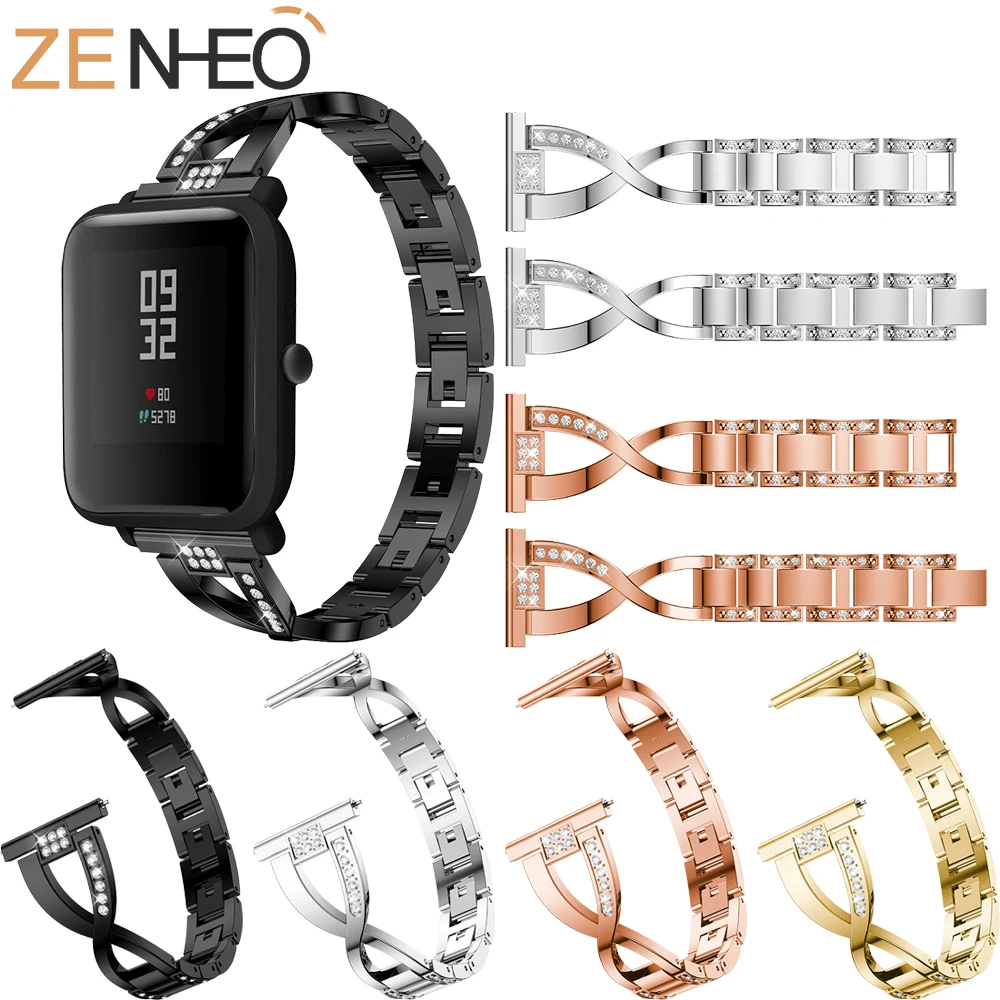 20 мм сменный металлический ремешок для Xiaomi Huami Amazfit Bip BIT PACE Lite Youth Smart Watch пояс