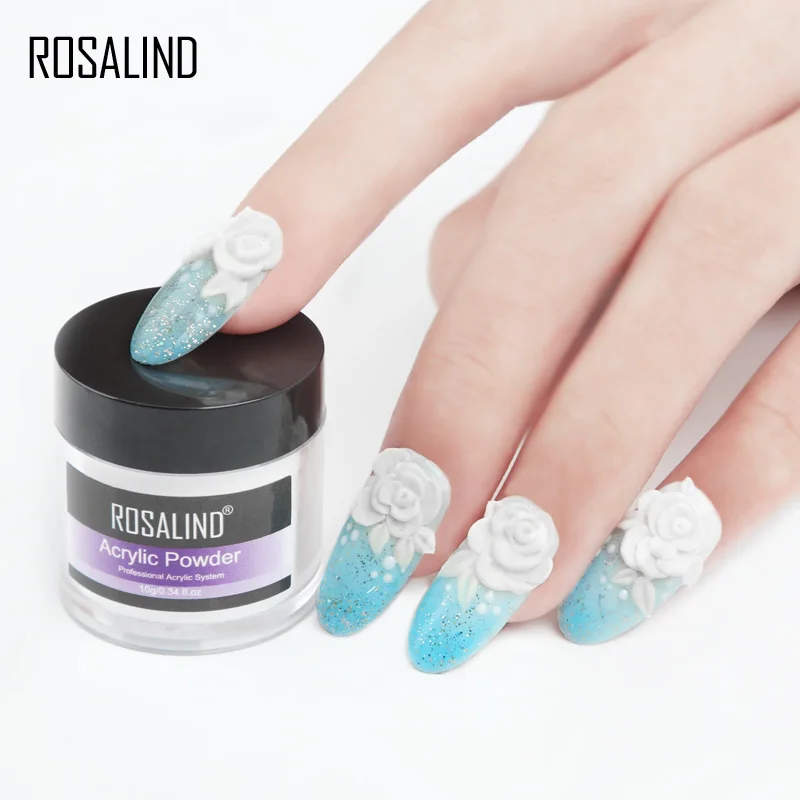 Акриловый порошок ROSALIND, полигель для наращивания ногтей, лак для ногтей, украшения для ногтей, набор для маникюра с кристаллами, аксессуары для ногтей