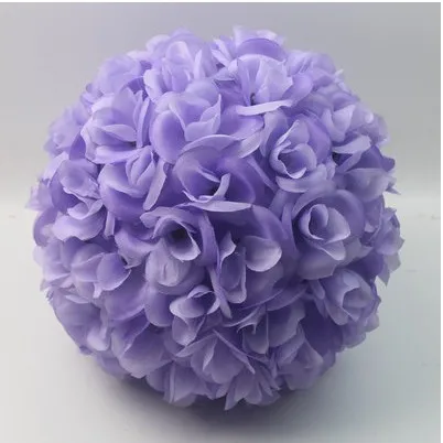 50 см диаметр элегантный цветок розы шар искусственный букет свадебные целующиеся мяч украшения белый красный фиолетовый розовый желтый - Цвет: light purple