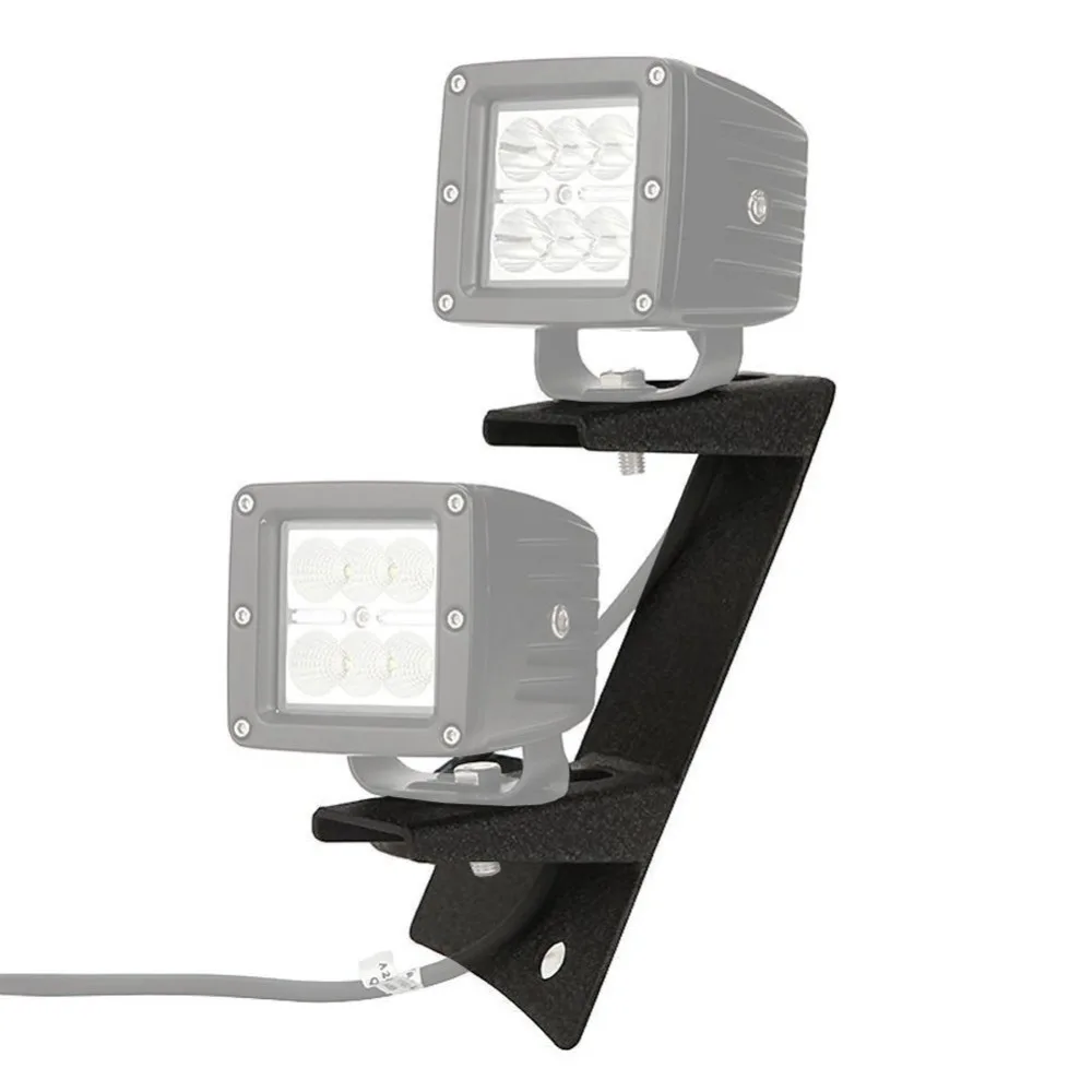 Dual Lower Windshield LED Light Mounts Brackets Kit for Jeep Wrangler JK JKU 07 17