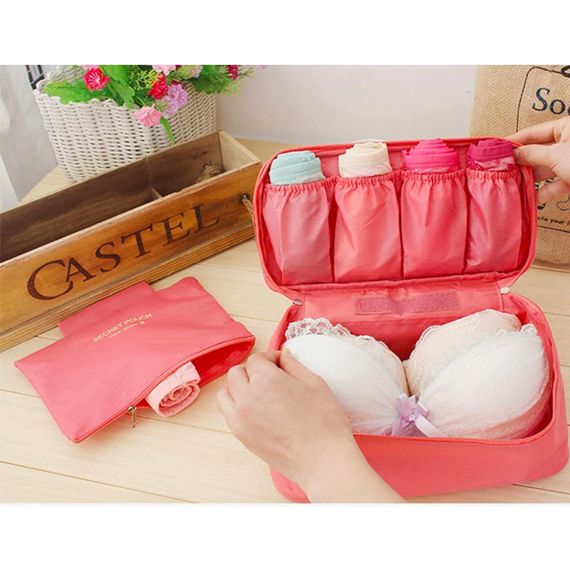 

Hot Sell Bra Underwear Storage Bag Waterproof Nylon Travel Portable Makeup Organizer Handbag Cosmetic Container