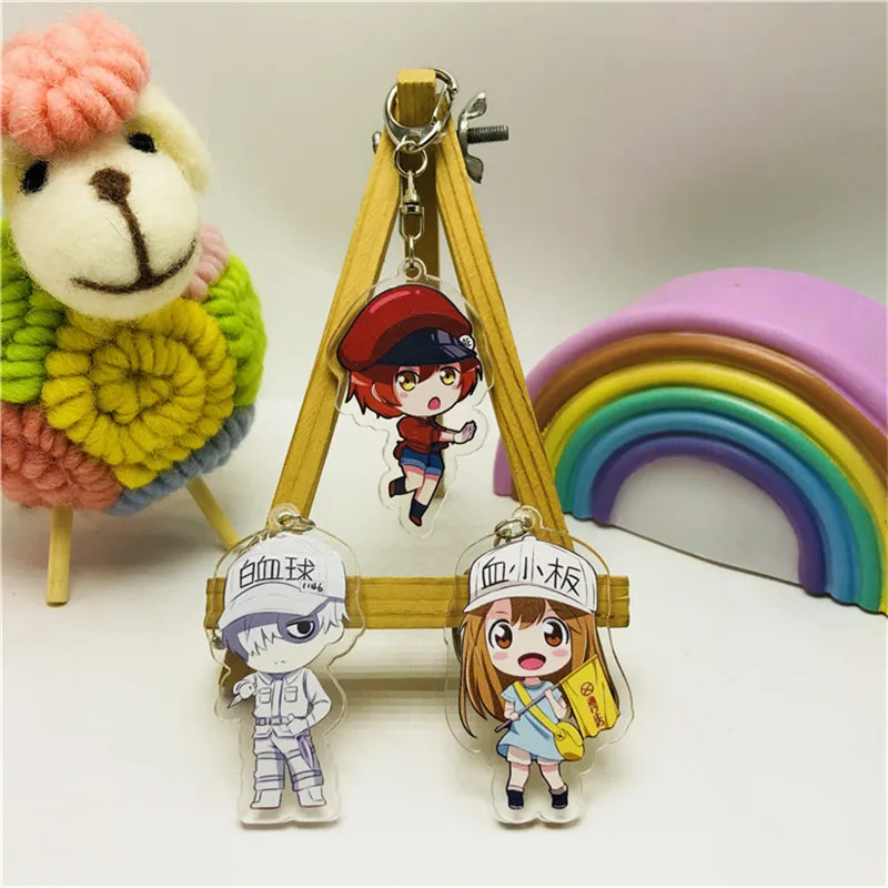 

Japanese Anime Cells at Work! Keychain Cartoon Figure Bag Car Key Chain Holder Best Friend Graduation Chirstmas Day Gift Jewelry