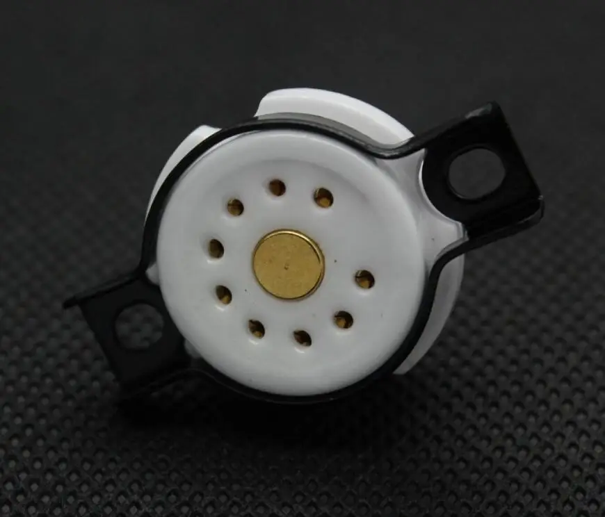 1Pcs Presa Tubo Di Ceramica Presa Tubo Sella Cmc Piccolo 9 Pin D'Oro Per Amplificatore Pcb 12Ax7 12Au7 6922 El84