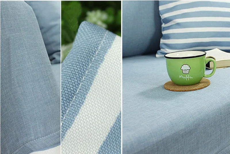 Mediterraneah stretch sofa Cotton Flax cover elastic cover for sofa anti-slip sofa cover (4)