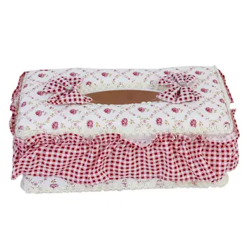 

FJS Pastoral Style Rectangle Tissue Box Paper Holder - Floral Pattern