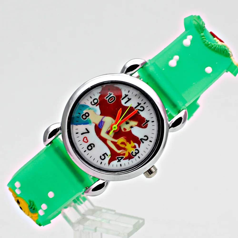 Детские спортивные часы 3D Мультфильм Русалка история силиконовый ремешок девочка студент мальчик кварцевые часы детский подарок наручные часы Reloj - Цвет: 8